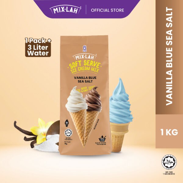 vanilla blue Sea Salt soft serve